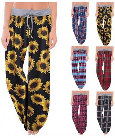 Sweatpants for Women Tall-Pajamas Pants 4th of July American High Waisted Wide Leg Palazzo Pants Bottoms Drawstring Trousers ...