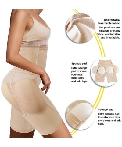 Womens Butt Lifter Tummy Control Panties High Waist Hip Padded Panty Body Shaper Thigh Slimmer Shapewear - Beige - CH1927C9YO...