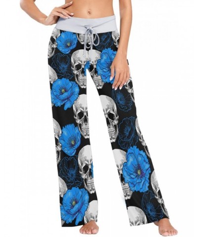 Blue Poppy Human Skeleton Women's Pajama Pants Lounge Sleep Wear - Multi - CX19COHXK4I $38.42 Bottoms