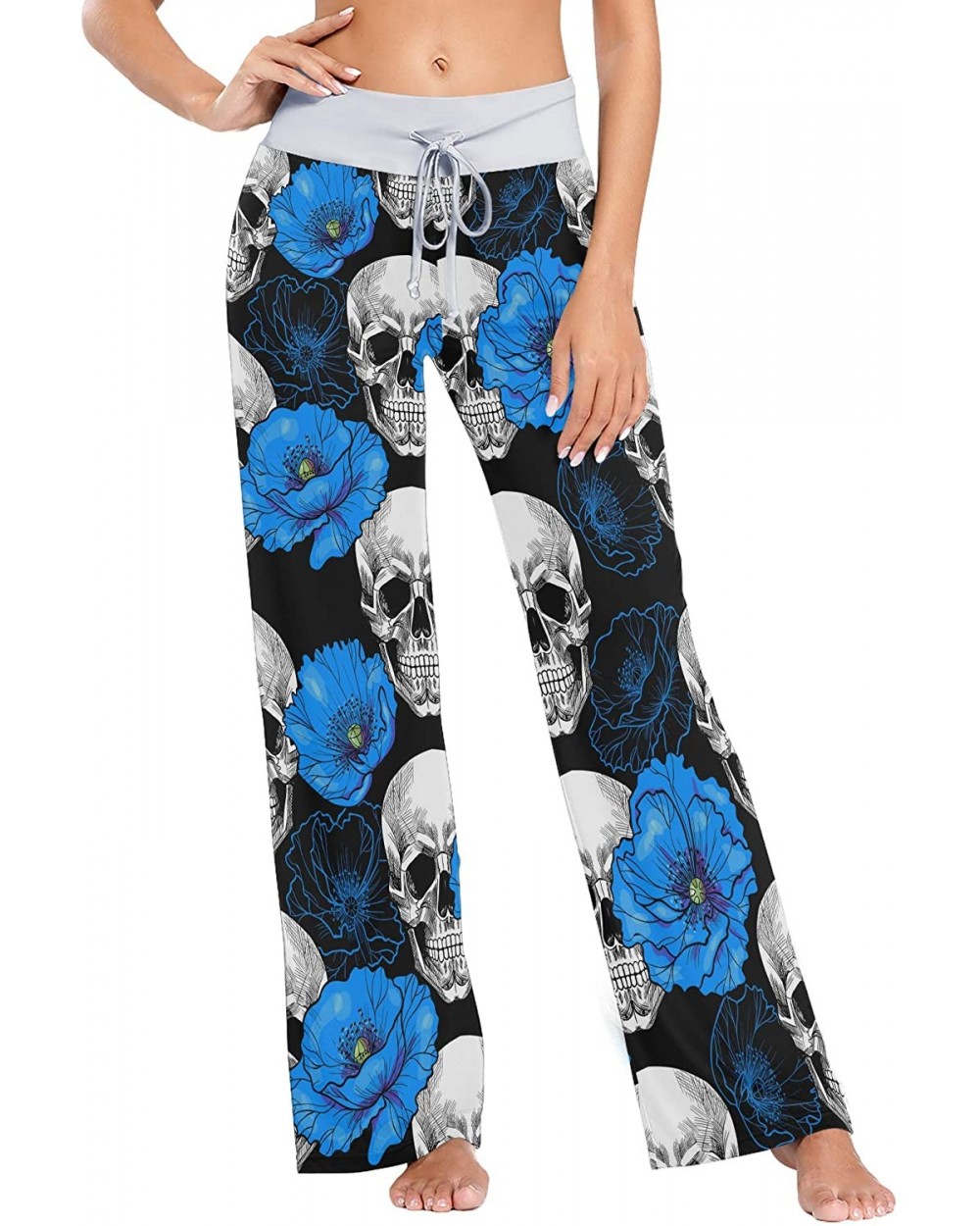 Blue Poppy Human Skeleton Women's Pajama Pants Lounge Sleep Wear - Multi - CX19COHXK4I $38.42 Bottoms