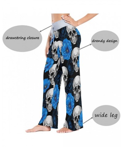 Blue Poppy Human Skeleton Women's Pajama Pants Lounge Sleep Wear - Multi - CX19COHXK4I $38.42 Bottoms