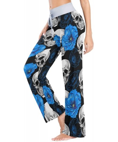 Blue Poppy Human Skeleton Women's Pajama Pants Lounge Sleep Wear - Multi - CX19COHXK4I $38.42 Bottoms