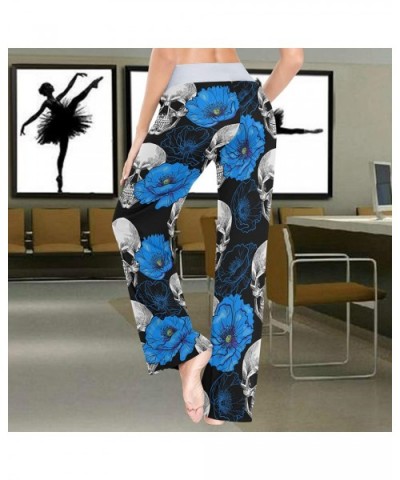 Blue Poppy Human Skeleton Women's Pajama Pants Lounge Sleep Wear - Multi - CX19COHXK4I $38.42 Bottoms