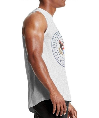 Men's Black Summer Round Neck Sleeveless T-Shirt-Ramones Cotton Tank Tops for Gym - Ramones20 - CB190X0MUOD $35.63 Undershirts