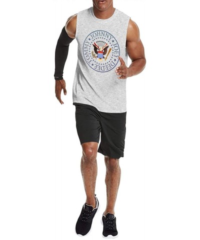 Men's Black Summer Round Neck Sleeveless T-Shirt-Ramones Cotton Tank Tops for Gym - Ramones20 - CB190X0MUOD $35.63 Undershirts