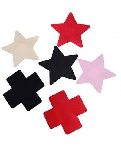 Disposable Cross Pentagram Nipple Covers Satin Invisible Breast Petals Sexy Tape Stick On Bra Pad Intimate Accessories (Cross...