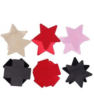 Disposable Cross Pentagram Nipple Covers Satin Invisible Breast Petals Sexy Tape Stick On Bra Pad Intimate Accessories (Cross...