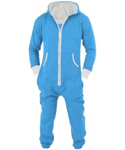 Men's Unisex Onesie Jumpsuit One Piece Non Footed Pajama Playsuit - Blue - CV12CF3KOXT $58.66 Sleep Sets