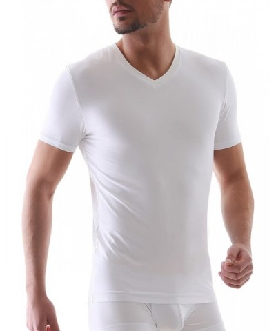 Men's Undershirts Ultra Soft Micro Modal V-Neck Breathable T-Shirts 2 or 3 Pack - Micro Modal - Black/White/Light Gray - CD18...
