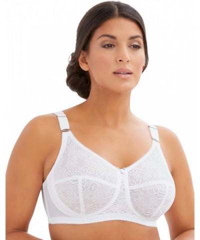 Women's Full Figure ComfortLift Lace Wirefree Support Bra 1102 - Old White - CM12LLBIKP5 $65.21 Bras