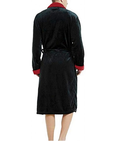 Plus Size Men's Winter Comfotable Plush Shawl Collar Kimono Bathrobe Robe Coat Pajamas Sleepwear - Red - CI193OZK9SD $31.89 R...