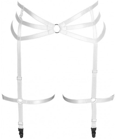 Women Punk Garter Belts Leg Harness Cage Waist Elastic Strap Suspender Waist Belt - White - CY196UMTR63 $32.51 Garters & Gart...