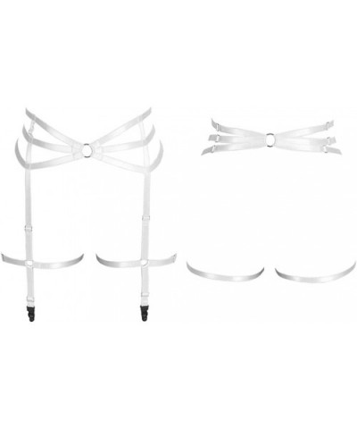 Women Punk Garter Belts Leg Harness Cage Waist Elastic Strap Suspender Waist Belt - White - CY196UMTR63 $32.51 Garters & Gart...