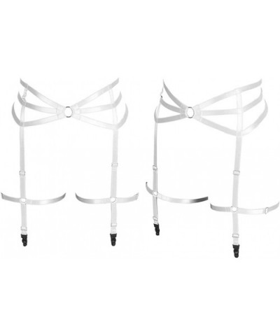 Women Punk Garter Belts Leg Harness Cage Waist Elastic Strap Suspender Waist Belt - White - CY196UMTR63 $32.51 Garters & Gart...