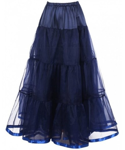 Women's Ankle Length Petticoats Bridal Slips Long Underskirts for Dresses - Navy - CW18AEDAWS7 $29.81 Slips