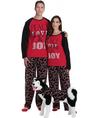 Matching Christmas Pajamas for Couples- Dog and Owner - Candy Cane Mens - C818H9NK2CT $35.44 Sleep Sets