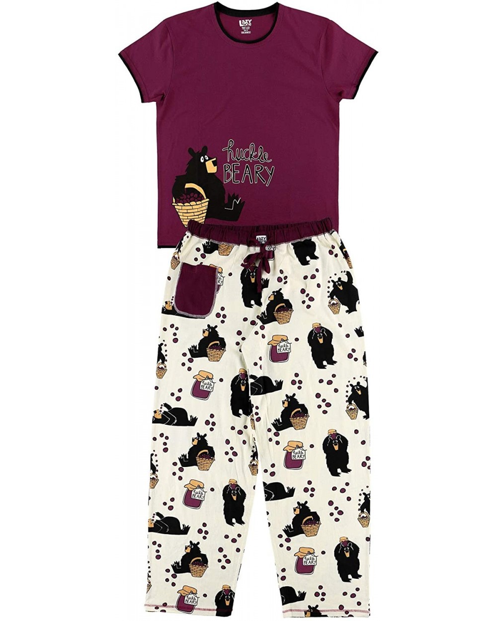 Women's Pajama Set- Short Sleeves with Cute Prints- Relaxed Fit - Huckleberry Pajama Set - CT18DLCONXR $62.59 Sets