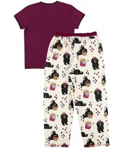 Women's Pajama Set- Short Sleeves with Cute Prints- Relaxed Fit - Huckleberry Pajama Set - CT18DLCONXR $62.59 Sets