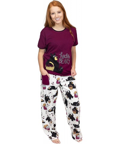 Women's Pajama Set- Short Sleeves with Cute Prints- Relaxed Fit - Huckleberry Pajama Set - CT18DLCONXR $62.59 Sets