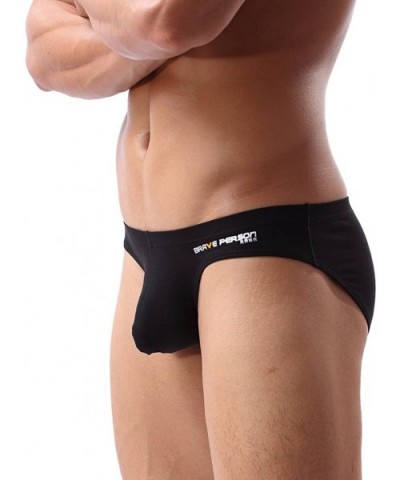 Sexy Pouch Briefs Breathable Cotton Underwear B1130 - Black - CL18CW4XGYU $13.46 Briefs