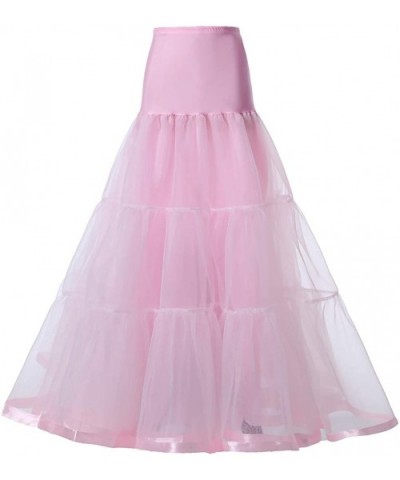 Women's Floor Length Wedding Petticoat Long Underskirt for Formal Dress - Pink - CJ193LE5KO9 $30.70 Slips