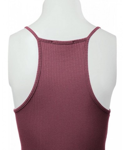 Women's Racerback Tank Top Ribbed Cotton Bodysuits - 408-burgundy - C818QNMHHW5 $20.77 Shapewear