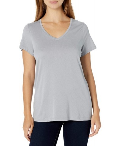 Women's Short Sleeve V-Neck Sleep - Sleet - CB1984DQO36 $32.90 Tops