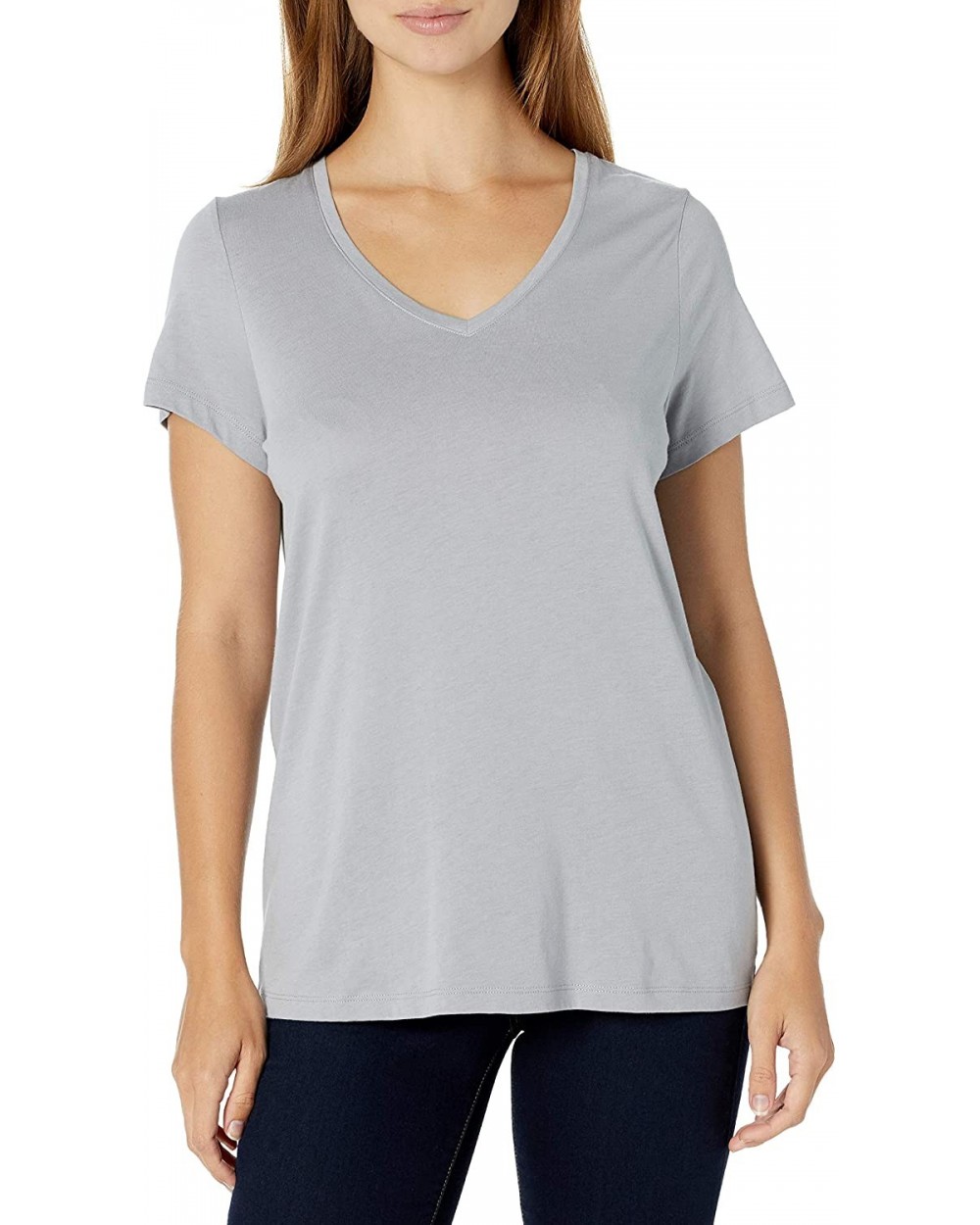 Women's Short Sleeve V-Neck Sleep - Sleet - CB1984DQO36 $32.90 Tops