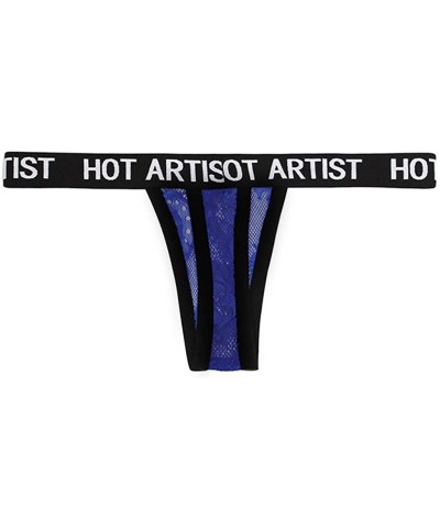 Women's Sexy Thong Panties- Hot Artist Lace Mesh Briefs Underwear G-String Lingerie - Blue - CR18WKGZR8G $13.87 Panties