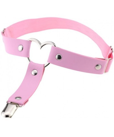 Adjustable Sexy Elasticity Leg Harness Garter Belts Punk Gothic Thigh Ring Garter with Metal Clip - Pink - C017XHQRZ22 $15.44...
