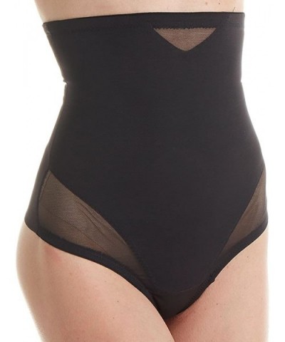 Shapewear Women's Sheer Extra Firm Shaping High Waist Thong - Black - CY127KR0SAX $51.14 Shapewear