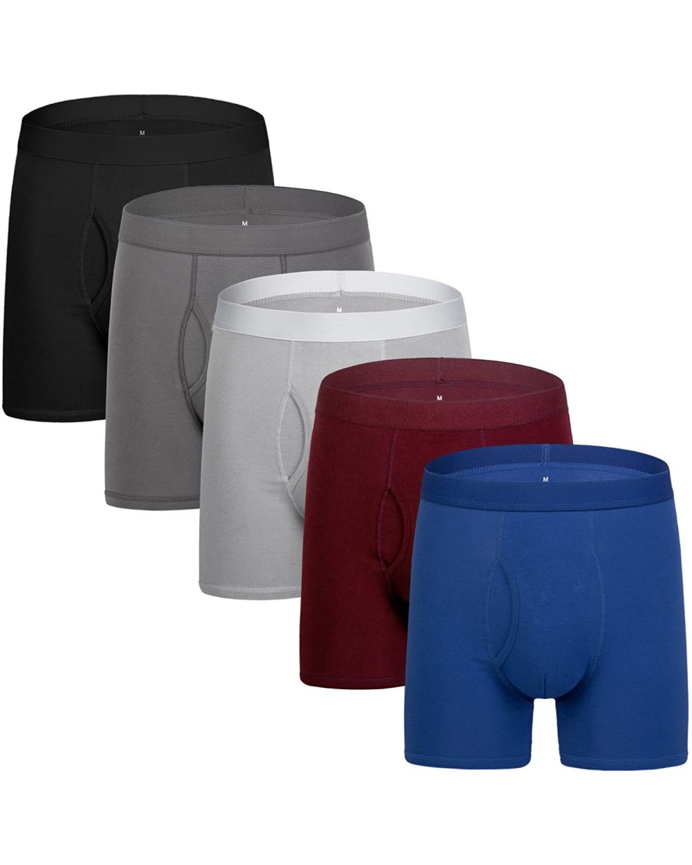 Boxer Briefs Mens Underwear Men Pack of 1-6 Men's Underwear for Men S M L XL XXL - D blue/Maroon/Gray/Dark Gray/Black (5-pack...