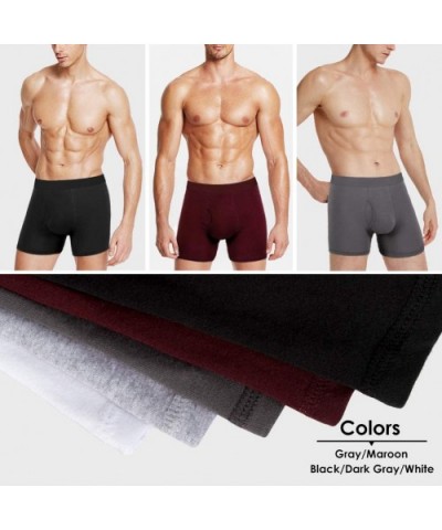 Boxer Briefs Mens Underwear Men Pack of 1-6 Men's Underwear for Men S M L XL XXL - D blue/Maroon/Gray/Dark Gray/Black (5-pack...