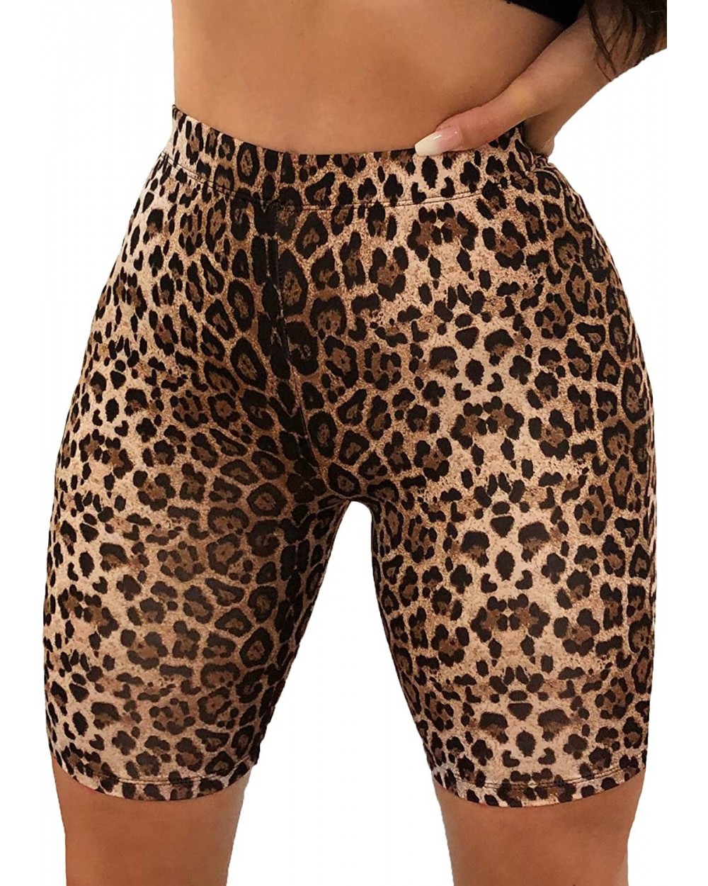 Women's Sexy Leopard Prints Biker Shorts High Waist Briefs Panties Hipster Boyshort - Brown - CH18S5MYDOD $23.01 Panties