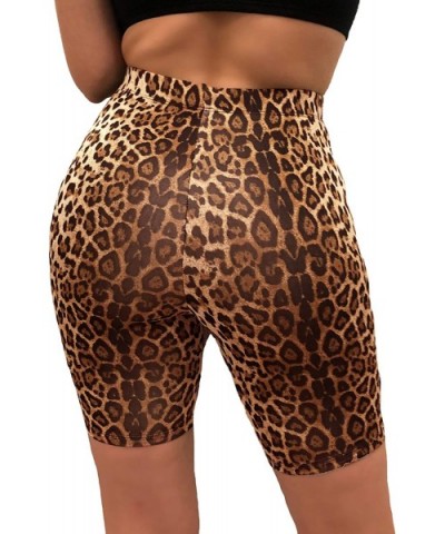 Women's Sexy Leopard Prints Biker Shorts High Waist Briefs Panties Hipster Boyshort - Brown - CH18S5MYDOD $23.01 Panties