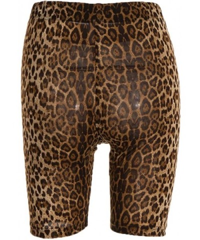 Women's Sexy Leopard Prints Biker Shorts High Waist Briefs Panties Hipster Boyshort - Brown - CH18S5MYDOD $23.01 Panties