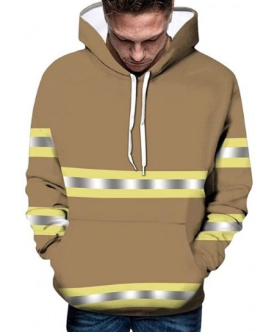 Unisex Fire Clothing 3D Print Hoodies Sanitation Worker Reflective Pullover Hooded Sweatshirts - Yellow a - CD192AC5LKS $41.5...