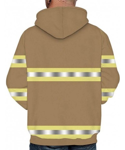 Unisex Fire Clothing 3D Print Hoodies Sanitation Worker Reflective Pullover Hooded Sweatshirts - Yellow a - CD192AC5LKS $41.5...