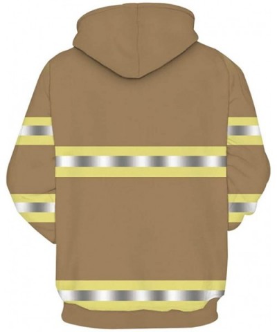 Unisex Fire Clothing 3D Print Hoodies Sanitation Worker Reflective Pullover Hooded Sweatshirts - Yellow a - CD192AC5LKS $41.5...