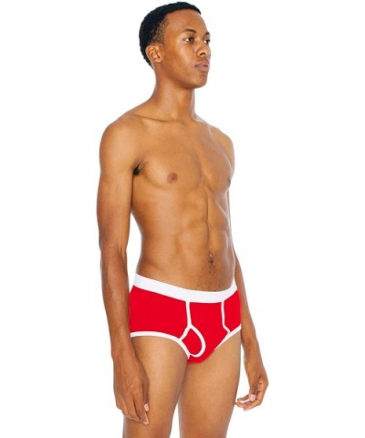 Men's Baby Rib Brief - Red - CR18XYGEREE $13.47 Briefs