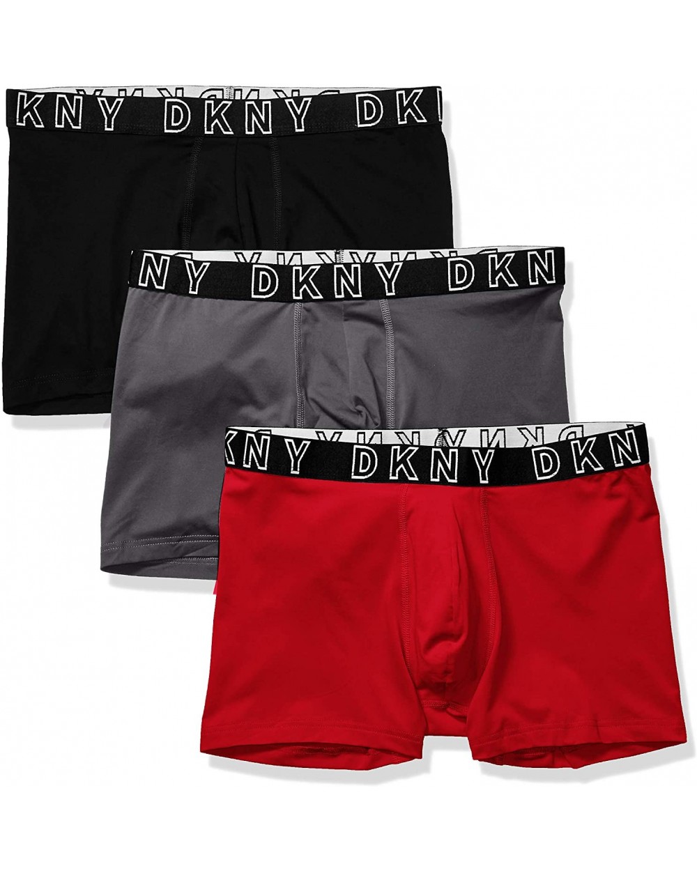 Men's Brushed Stretch Boxer Brief 3-Pack - Black/Lead/Toreador - CW18W3C64XL $23.10 Boxer Briefs