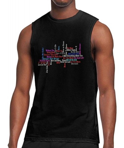 Men's Black Summer Round Neck Sleeveless T-Shirt Fashion Sleeveless Tee for Gym - Three Days Grace14 - CN190X0YNNL $33.69 Und...