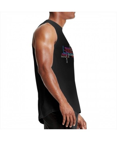 Men's Black Summer Round Neck Sleeveless T-Shirt Fashion Sleeveless Tee for Gym - Three Days Grace14 - CN190X0YNNL $33.69 Und...