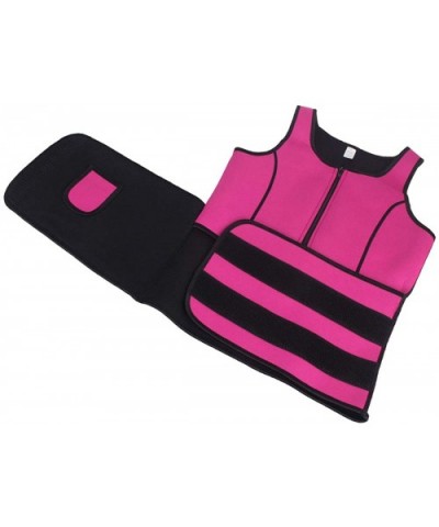 Sweat Vest for Women Neoprene Sauna Suit Tank Top Vest with Adjustable Shaper Trainer Belt - Dark Pink - C112NB60ZQY $39.71 S...