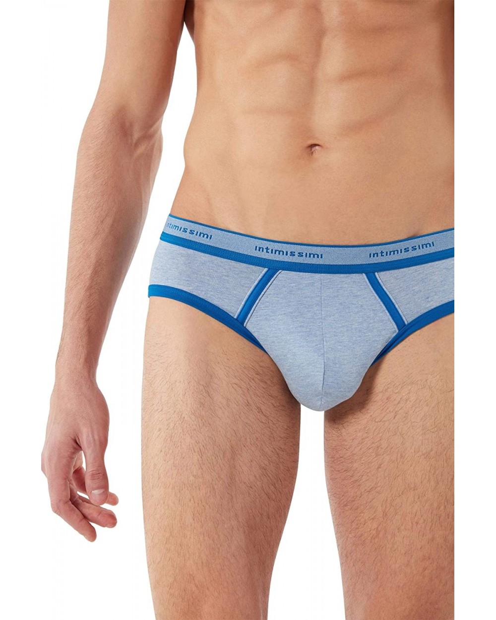 Mens Stretch Supima Cotton Brief with Logo Detail - Blue - 452i - Sky Blue Blend/Longbay Blue - C0194X7TLMH $28.62 Briefs