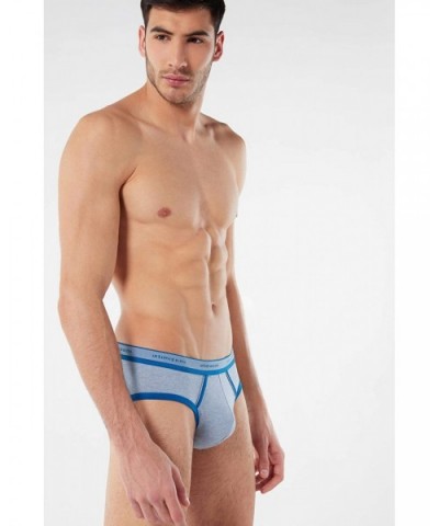 Mens Stretch Supima Cotton Brief with Logo Detail - Blue - 452i - Sky Blue Blend/Longbay Blue - C0194X7TLMH $28.62 Briefs