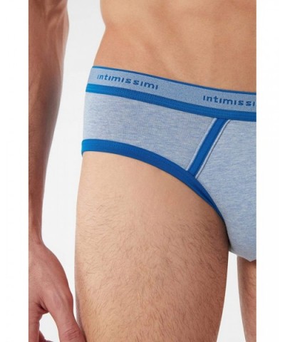 Mens Stretch Supima Cotton Brief with Logo Detail - Blue - 452i - Sky Blue Blend/Longbay Blue - C0194X7TLMH $28.62 Briefs