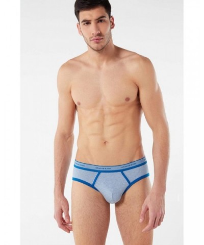 Mens Stretch Supima Cotton Brief with Logo Detail - Blue - 452i - Sky Blue Blend/Longbay Blue - C0194X7TLMH $28.62 Briefs