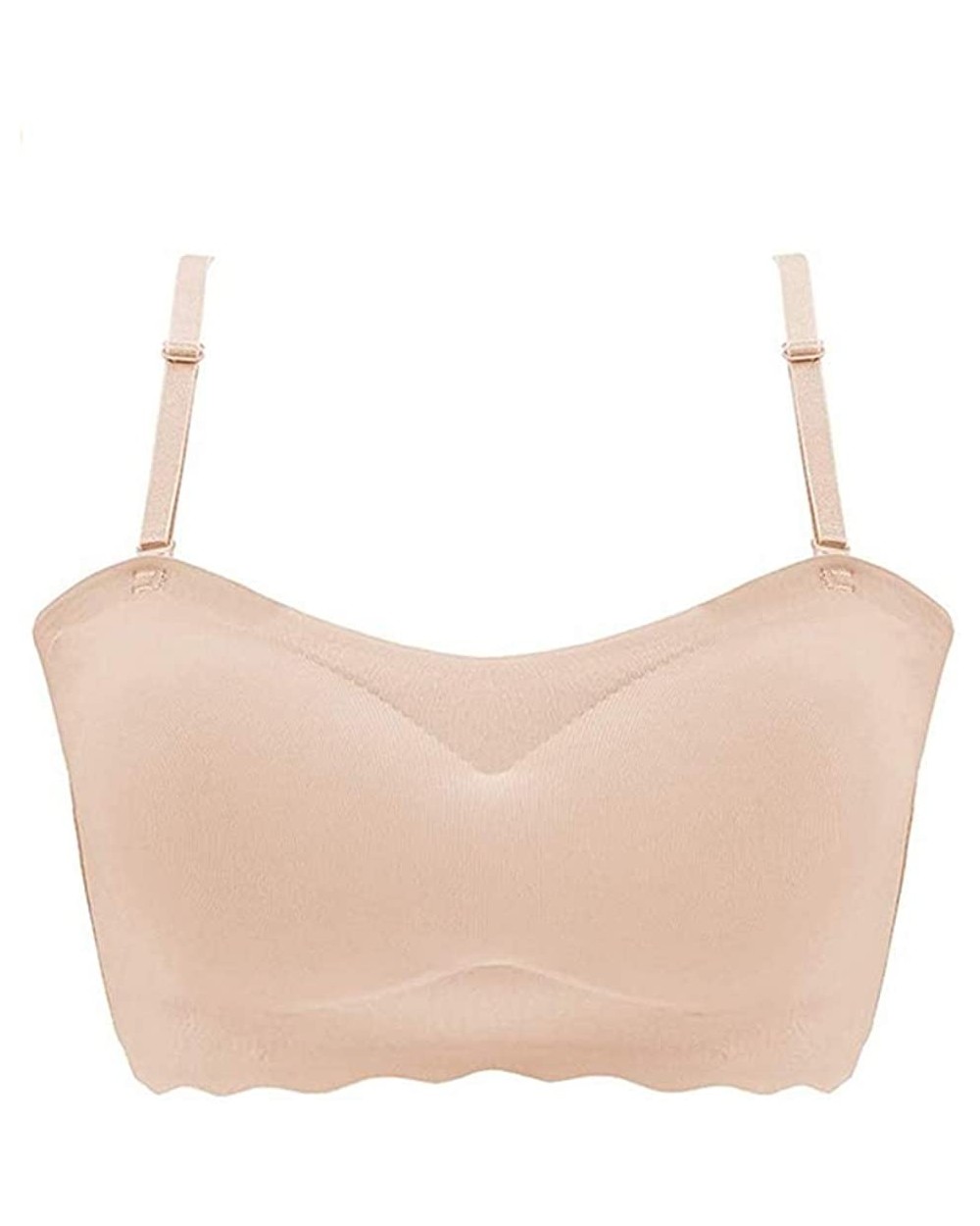 Laxchic Ice Silk Air Bra Breathable Soft Tube for Women Sleep Comfortable with Removable Pads - Beige - CM1996W5Z5N $27.86 Bras