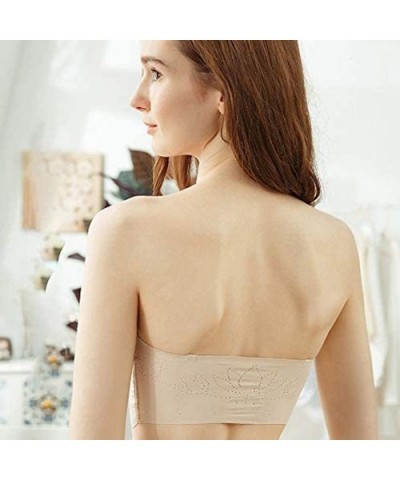 Laxchic Ice Silk Air Bra Breathable Soft Tube for Women Sleep Comfortable with Removable Pads - Beige - CM1996W5Z5N $27.86 Bras